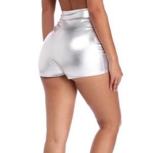 Metallic tight stretchy shorts